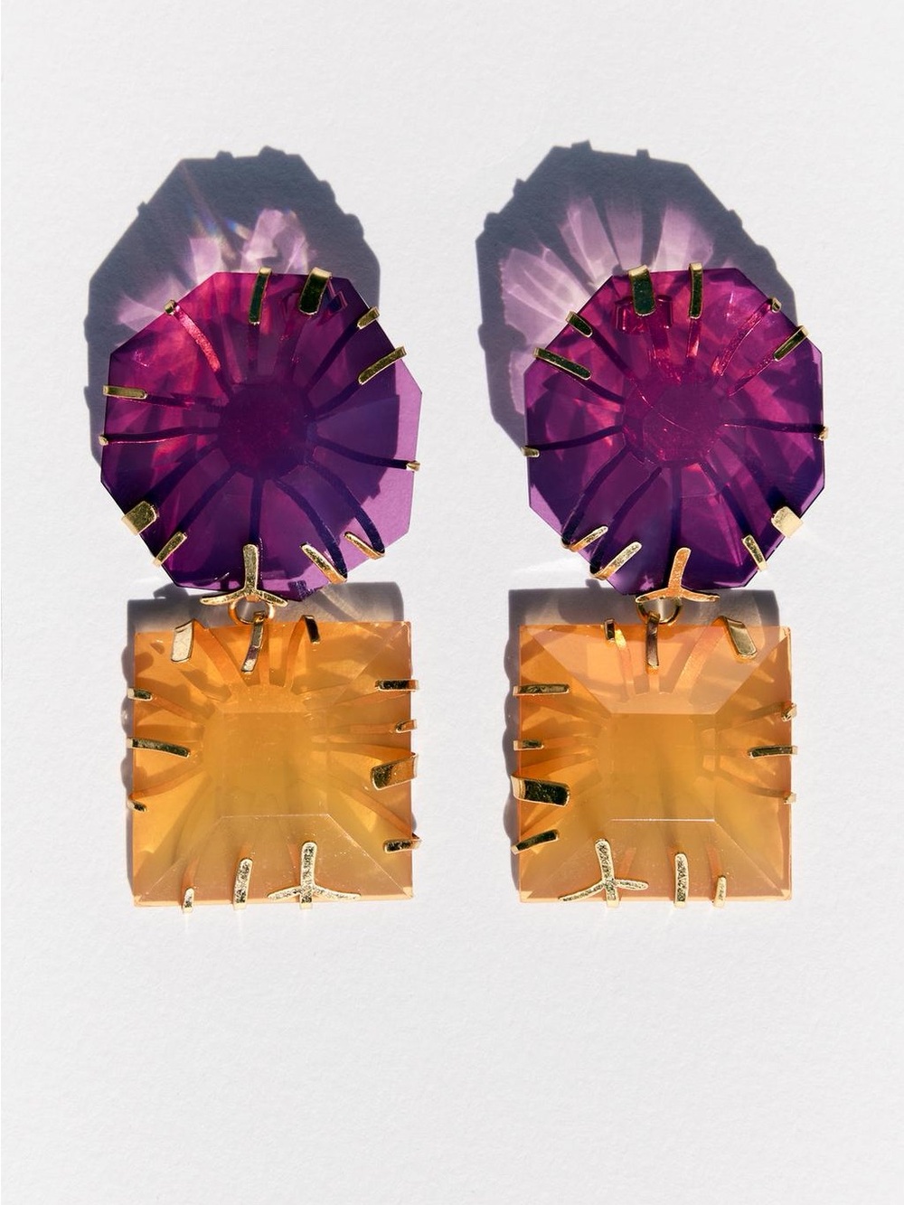 Zara SOLID COLOR RESIN statement EARRINGS